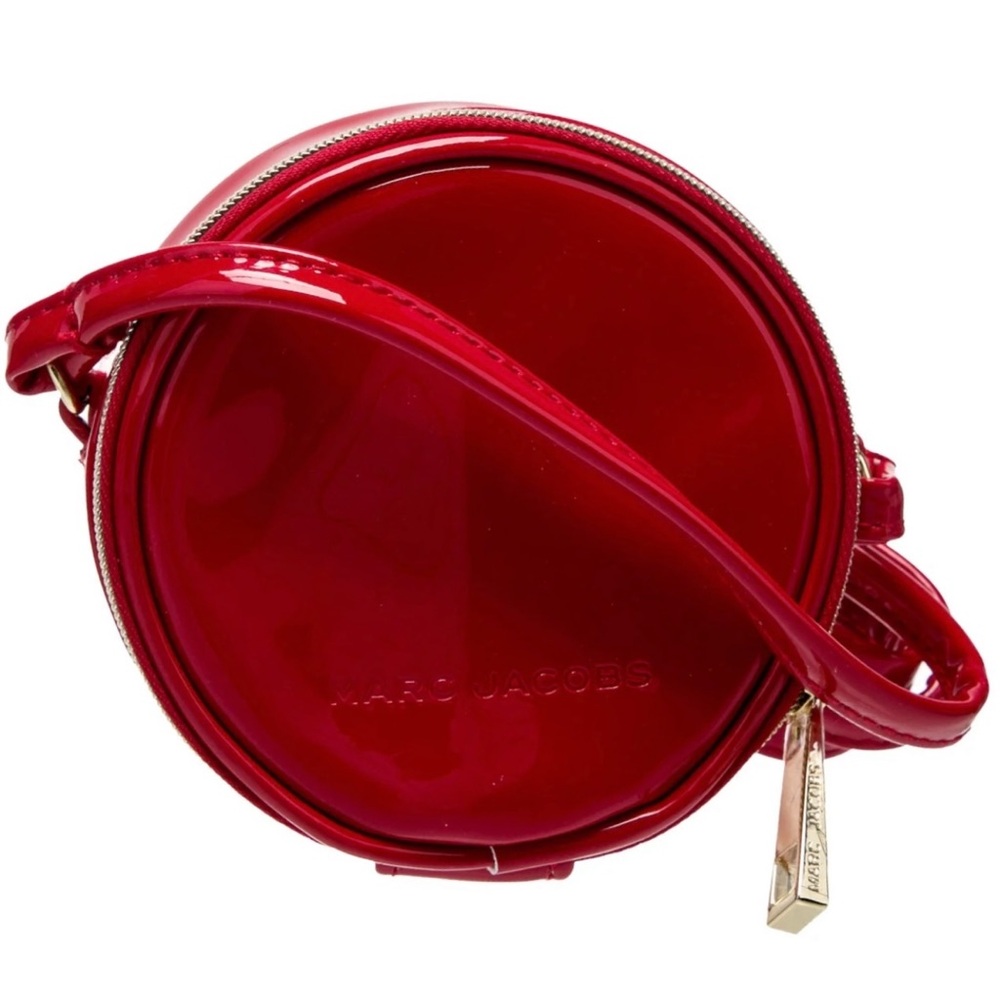 Marc Jacobs Patent Leather Crossbody Round Micro Bag in Red